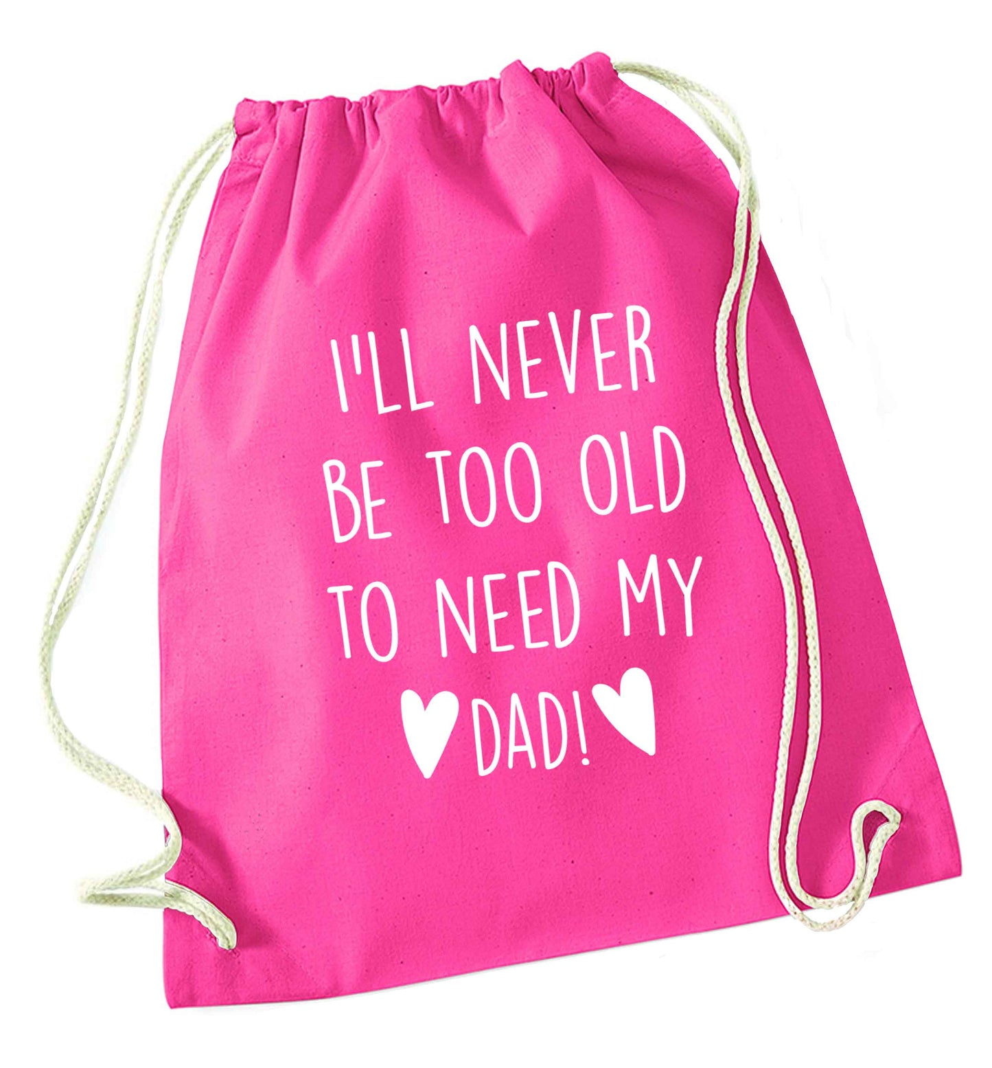 Everything I am you helped me to be pink drawstring bag