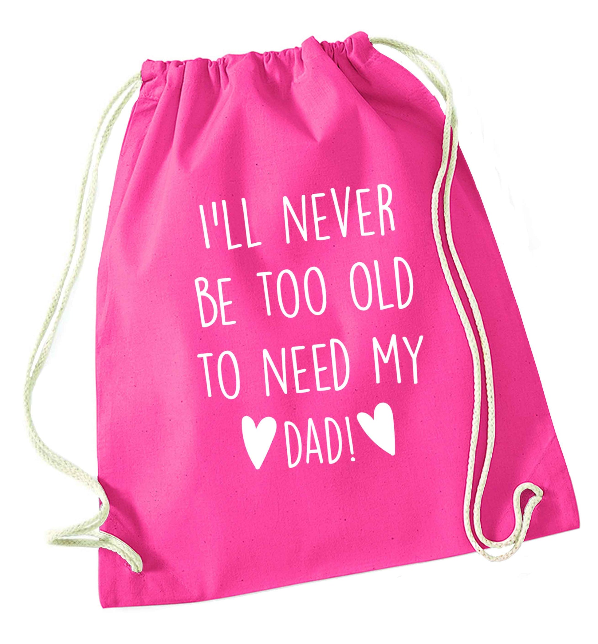 Everything I am you helped me to be pink drawstring bag