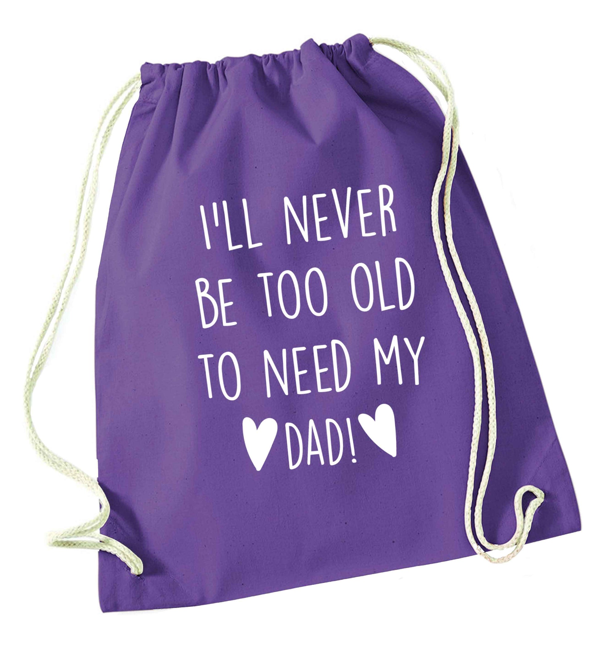 Everything I am you helped me to be purple drawstring bag