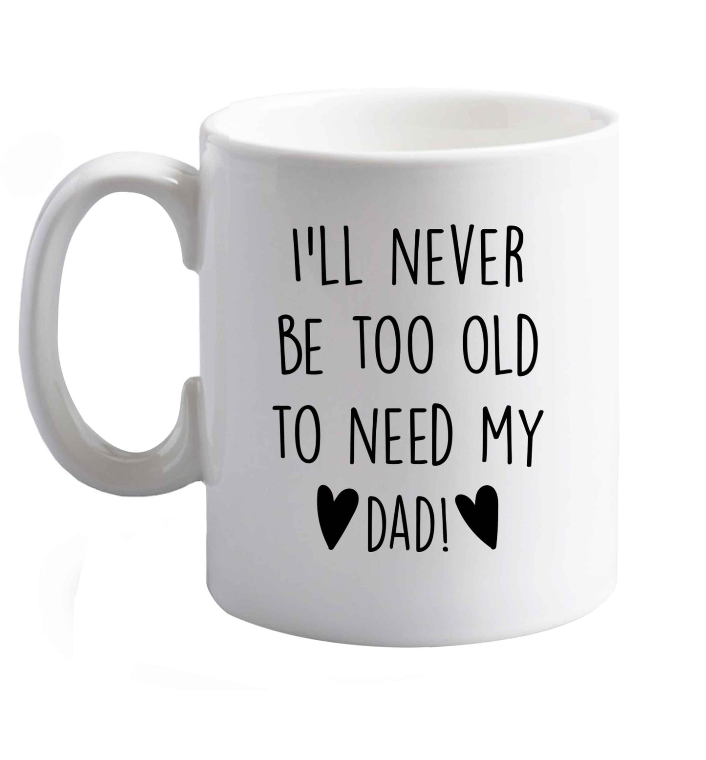 10 oz Favourite Type Pan Pancake ceramic mug right handed