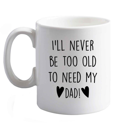 10 oz Favourite Type Pan Pancake ceramic mug right handed