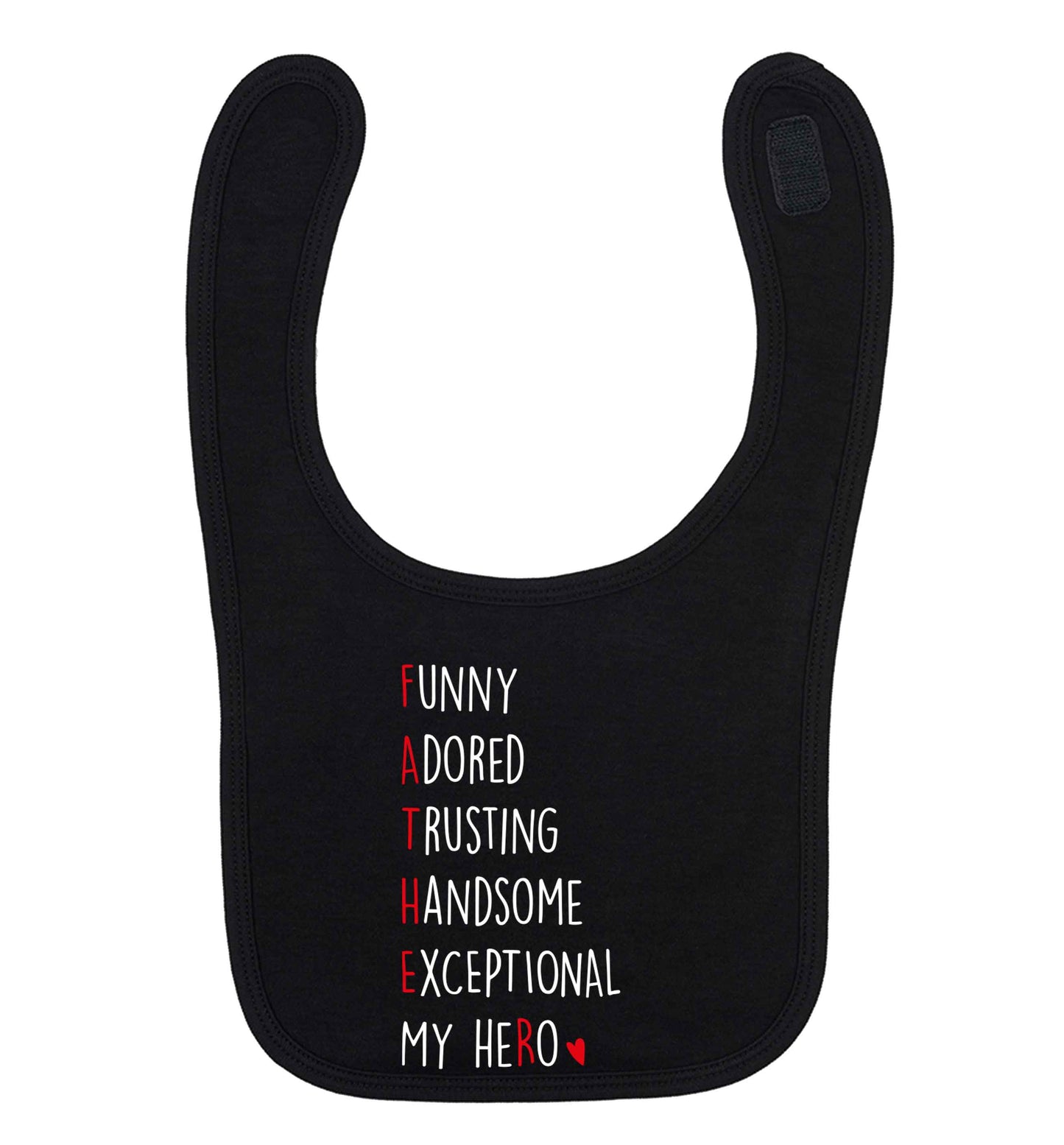 Father meaning hero acrostic poem black baby bib