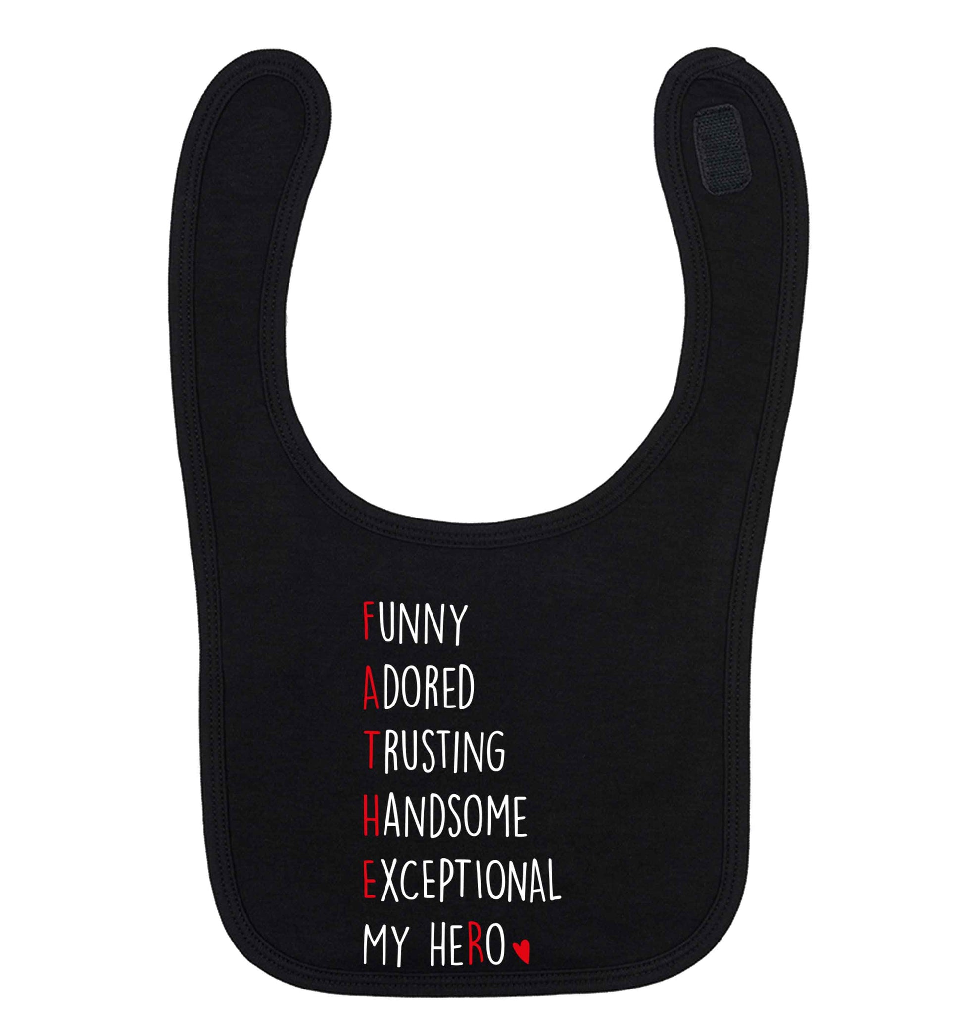Father meaning hero acrostic poem black baby bib