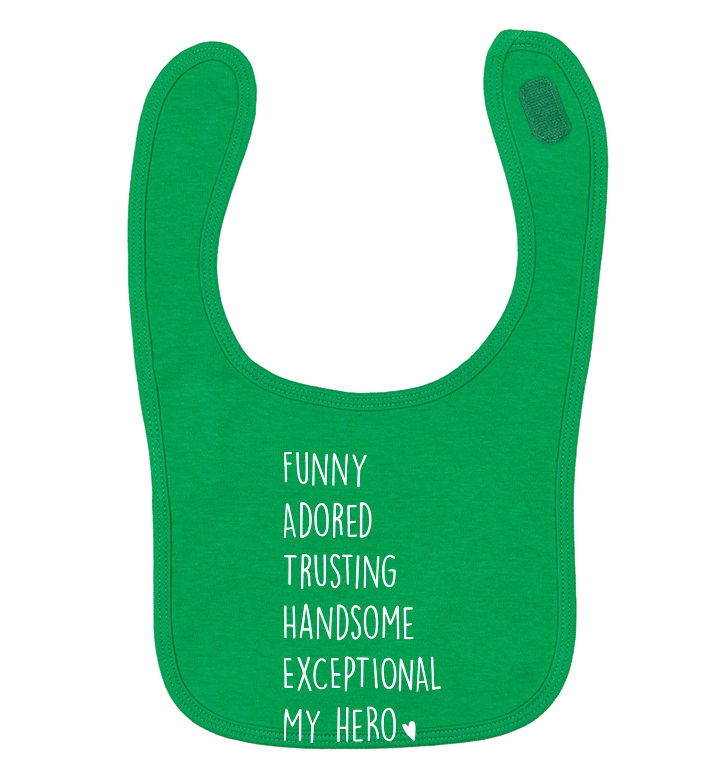 Father meaning hero acrostic poem green baby bib