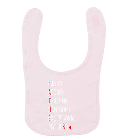 Father meaning hero acrostic poem pale pink baby bib