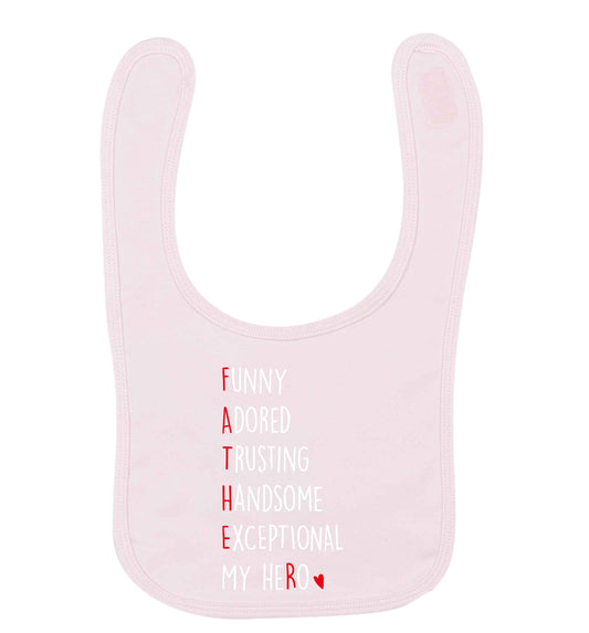 Father meaning hero acrostic poem pale pink baby bib