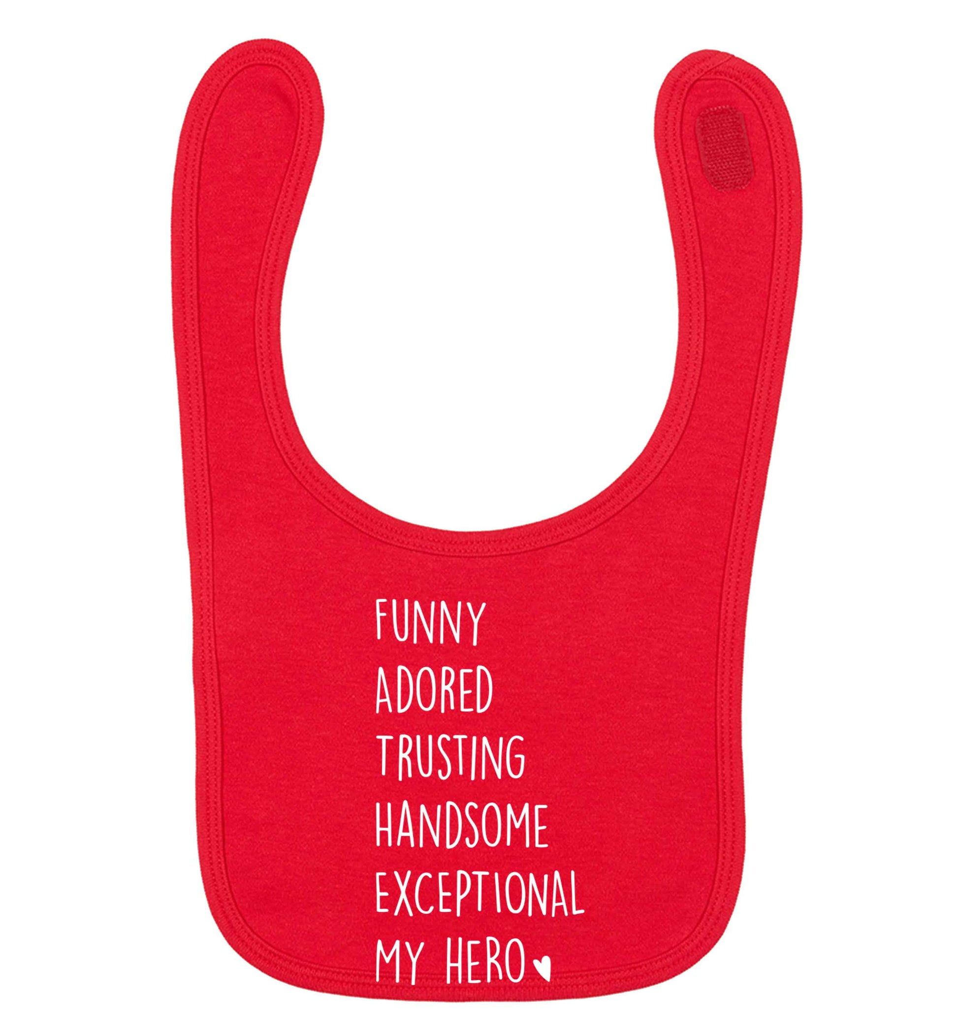 Father meaning hero acrostic poem red baby bib