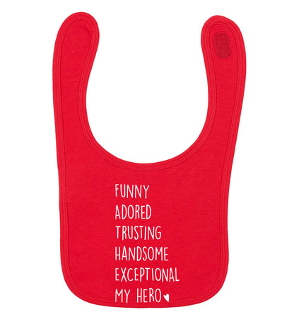Father meaning hero acrostic poem red baby bib