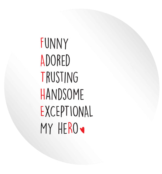 Father meaning hero acrostic poem 24 @ 45mm matt circle stickers