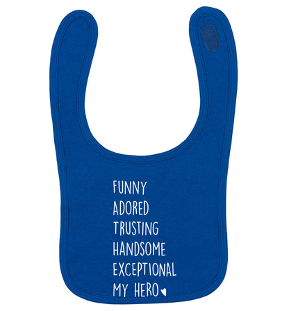 Father meaning hero acrostic poem royal blue baby bib