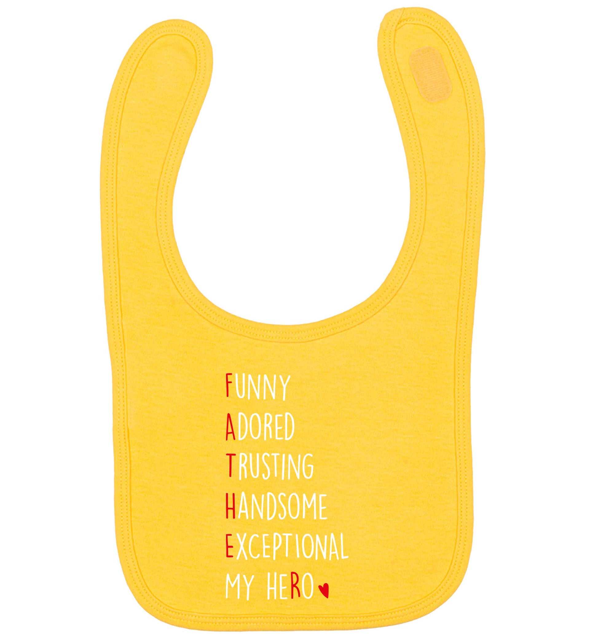 Father meaning hero acrostic poem yellow baby bib