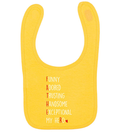 Father meaning hero acrostic poem yellow baby bib