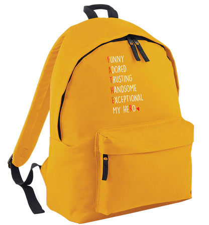 Father, funny adored trusting handsome exceptional my hero mustard adults backpack