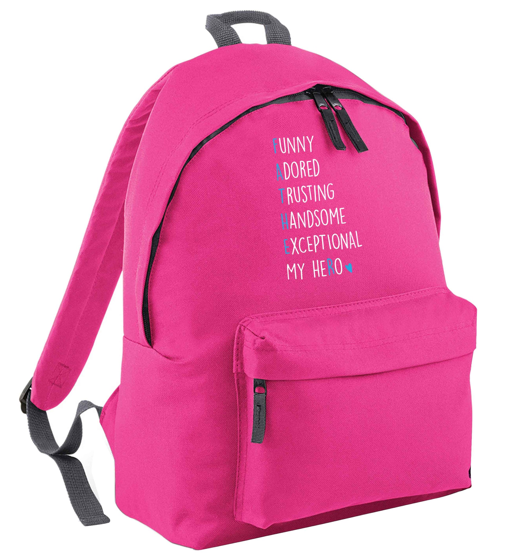 Father, funny adored trusting handsome exceptional my hero pink adults backpack