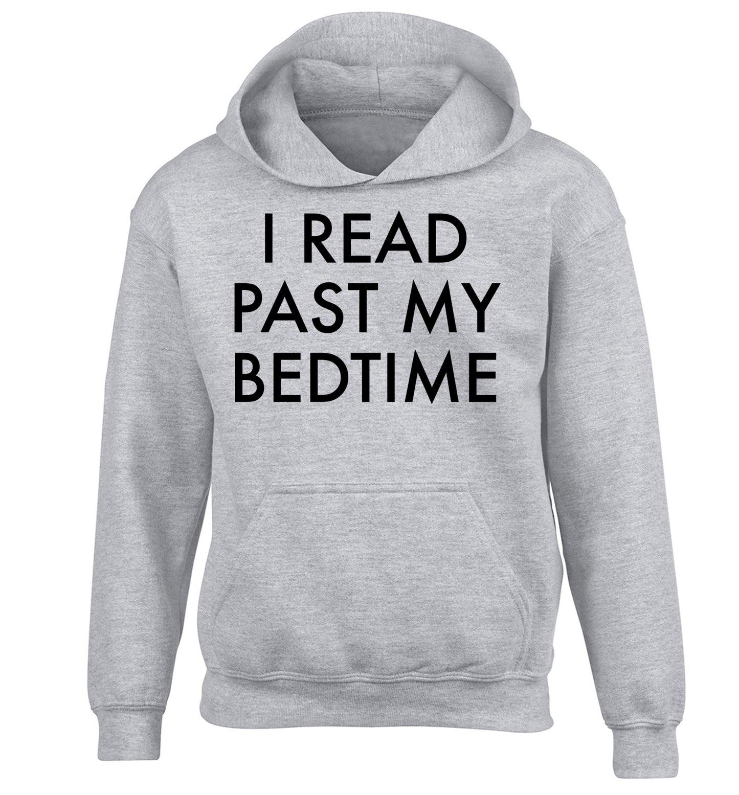 I read past my bedtime children's grey hoodie 12-14 Years