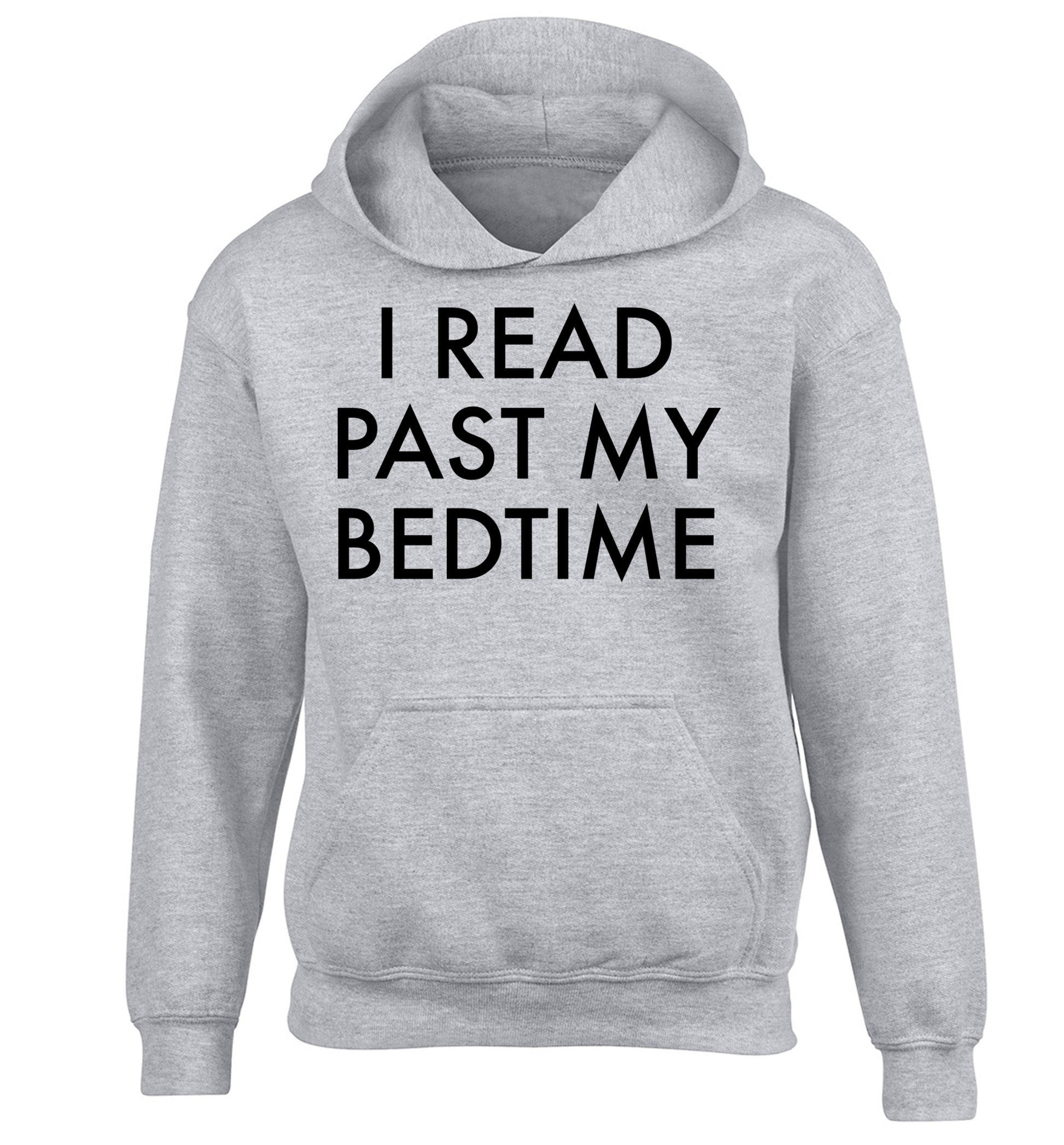I read past my bedtime children's grey hoodie 12-14 Years