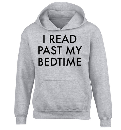 I read past my bedtime children's grey hoodie 12-14 Years