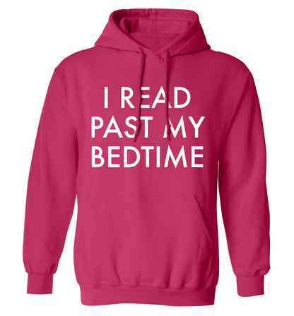I read past my bedtime adults unisex pink hoodie 2XL
