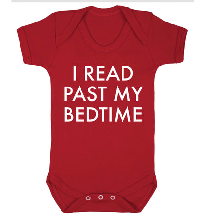 I read past my bedtime Baby Vest red 18-24 months