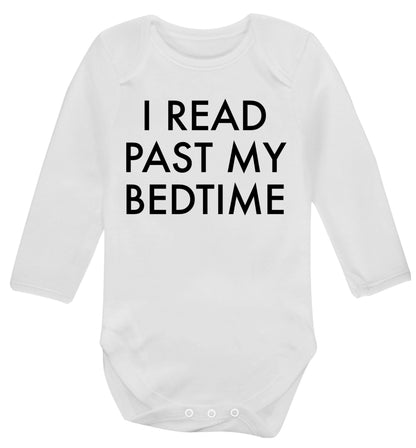 I read past my bedtime Baby Vest long sleeved white 6-12 months