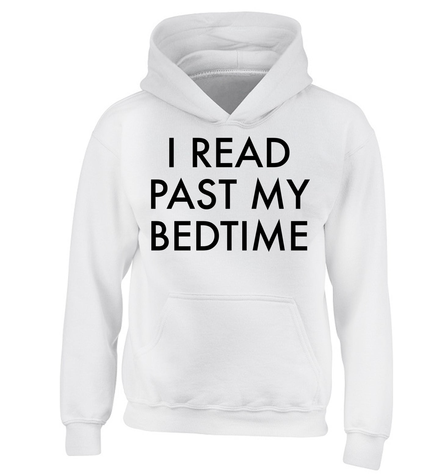 I read past my bedtime children's white hoodie 12-14 Years