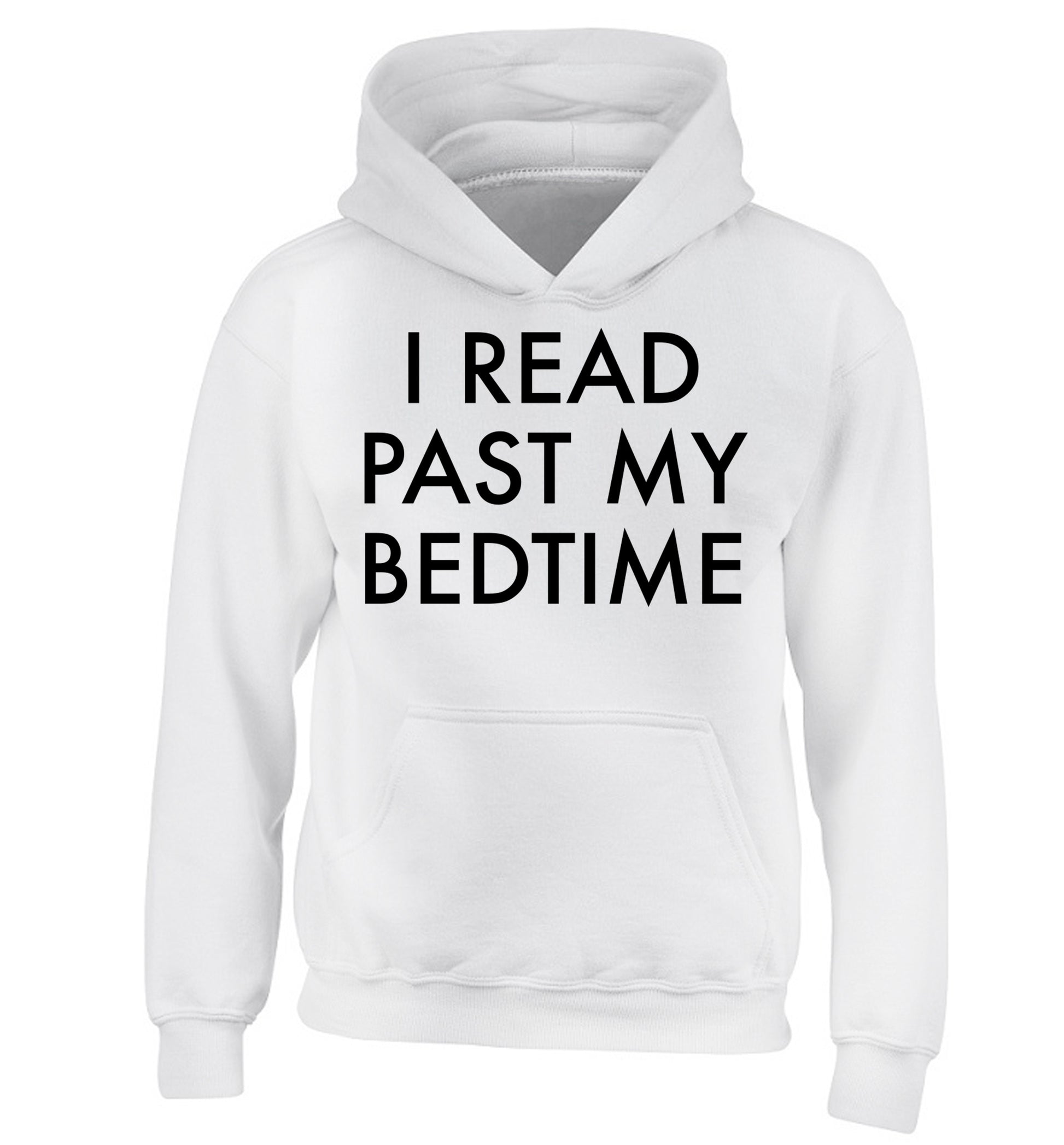 I read past my bedtime children's white hoodie 12-14 Years