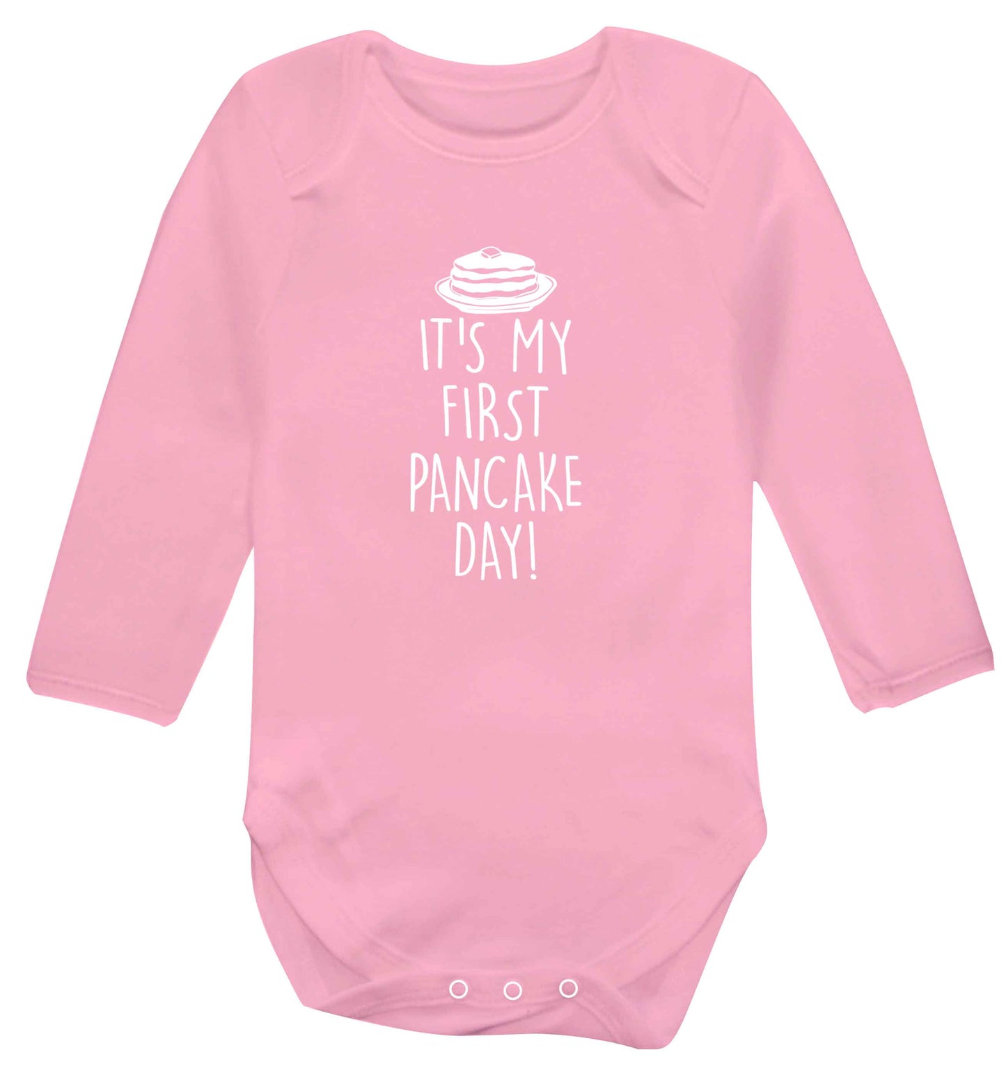 It's my first pancake day baby vest long sleeved pale pink 6-12 months