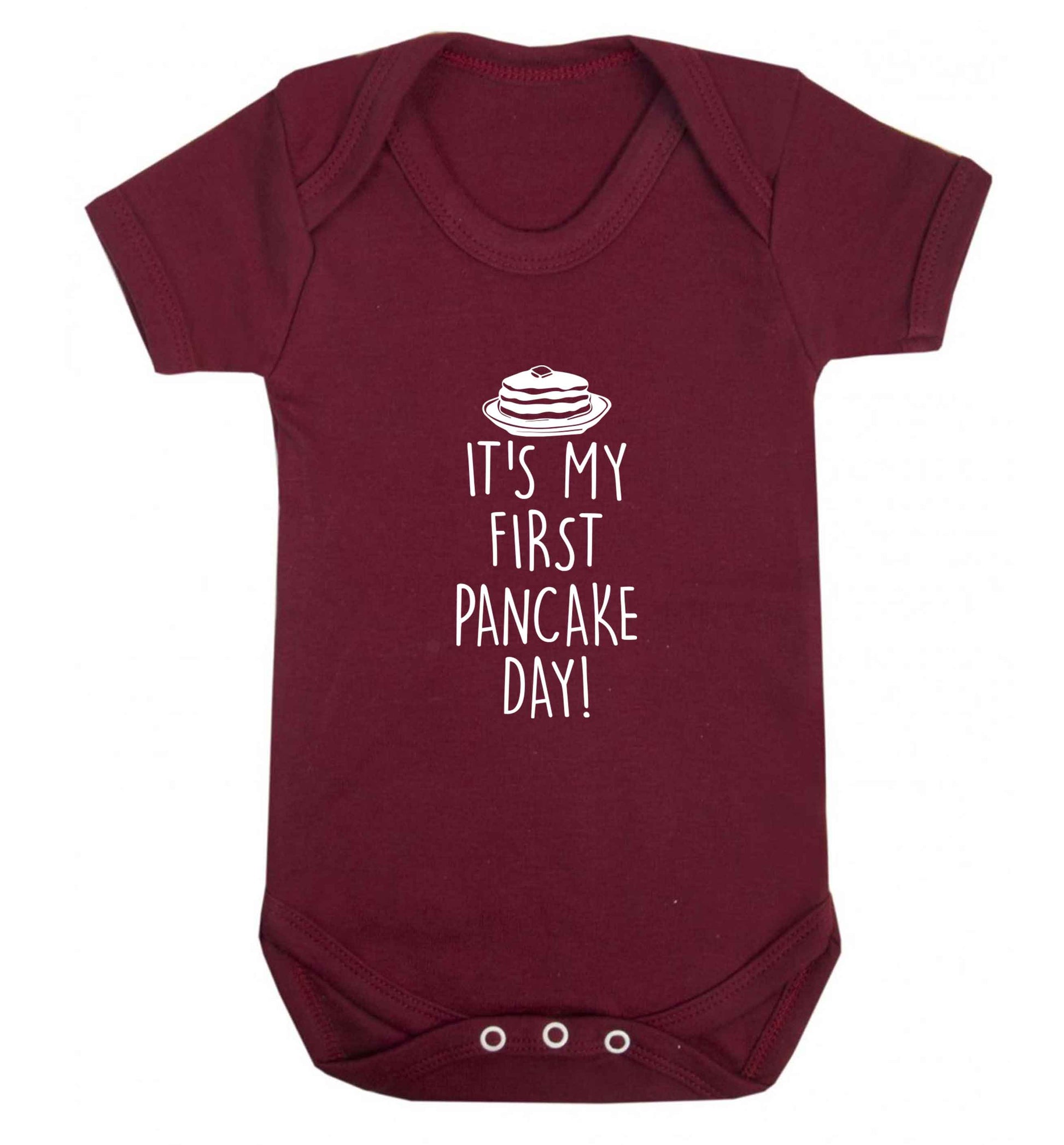It's my first pancake day baby vest maroon 18-24 months