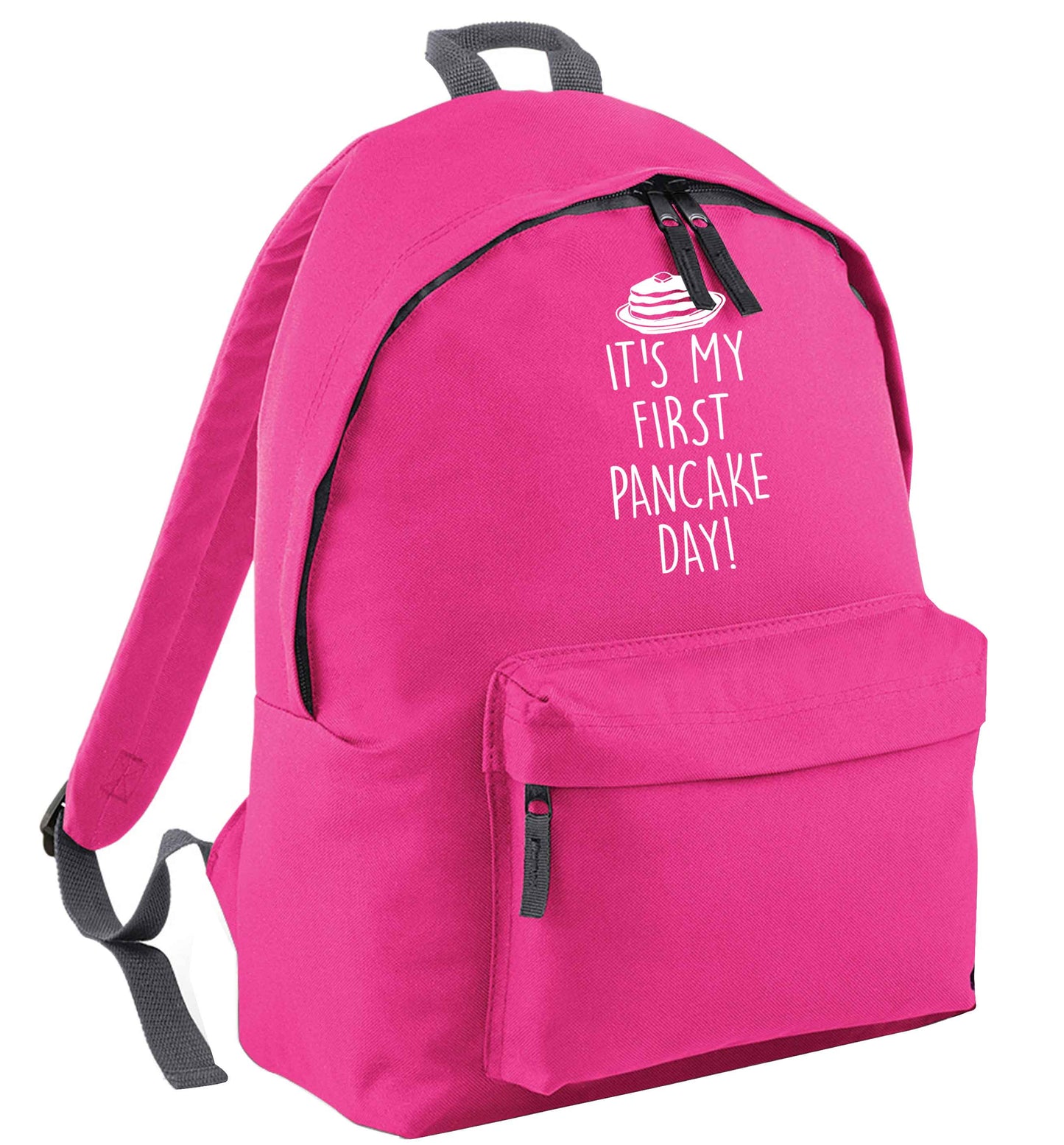 It's my first pancake day pink childrens backpack