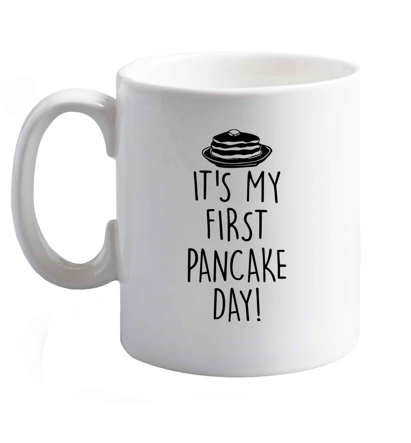 10 oz Favourite Type Pan Pancake ceramic mug right handed
