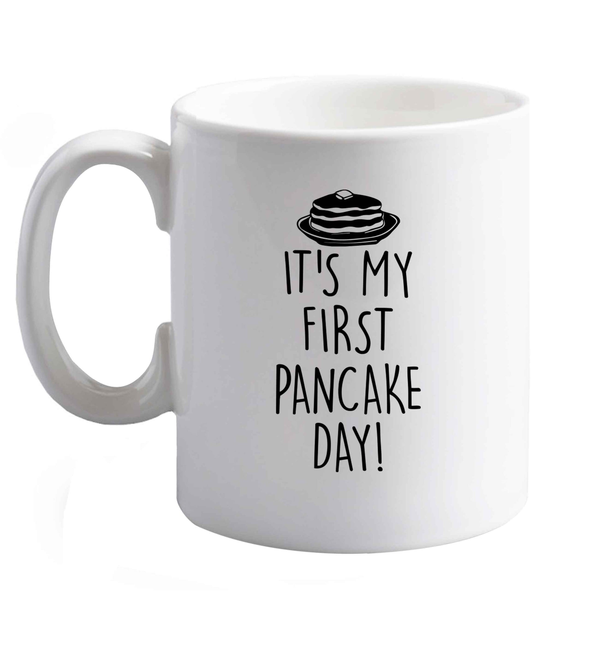 10 oz Favourite Type Pan Pancake ceramic mug right handed