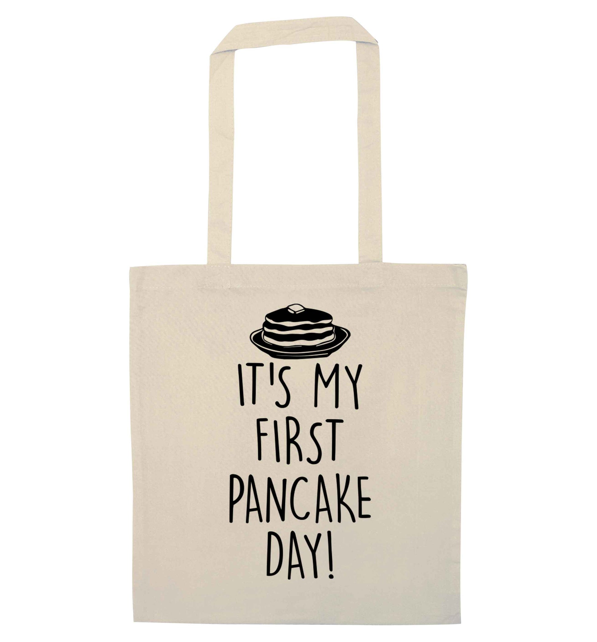 It's my first pancake day natural tote bag