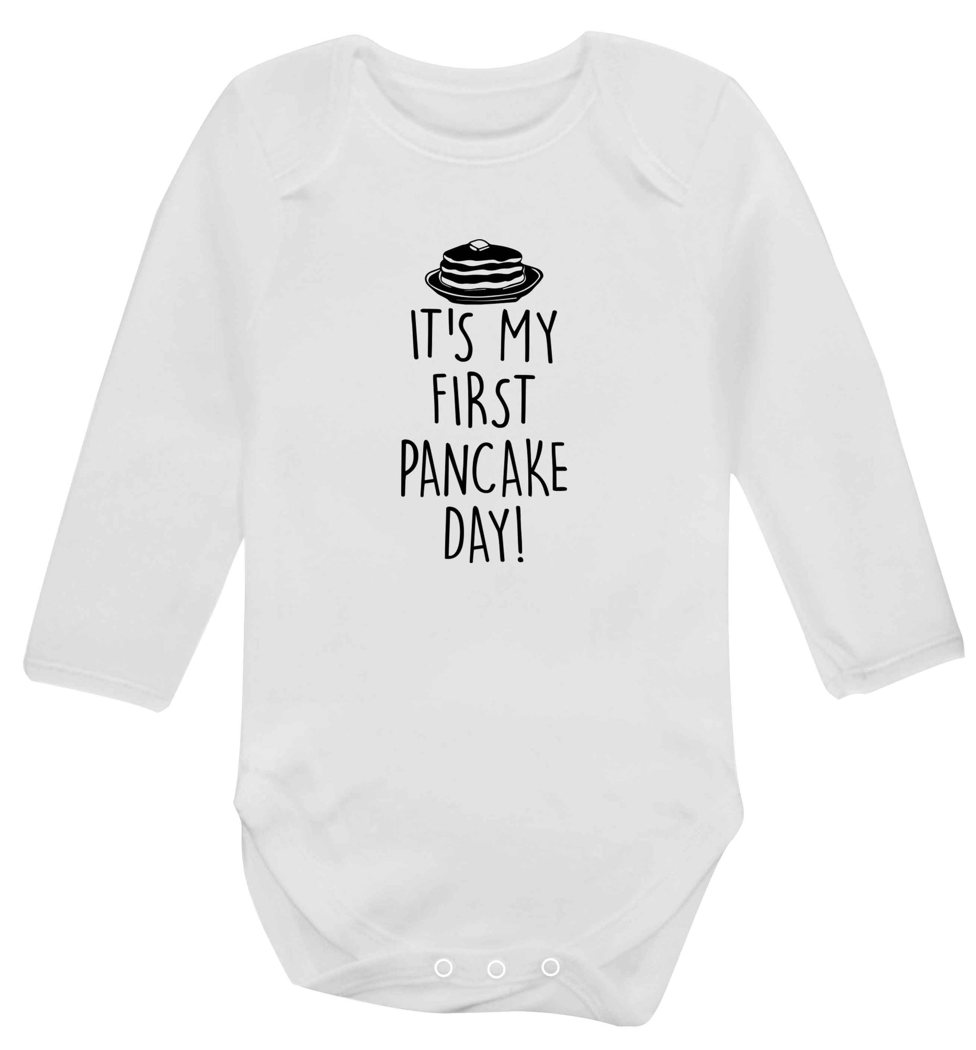 It's my first pancake day baby vest long sleeved white 6-12 months