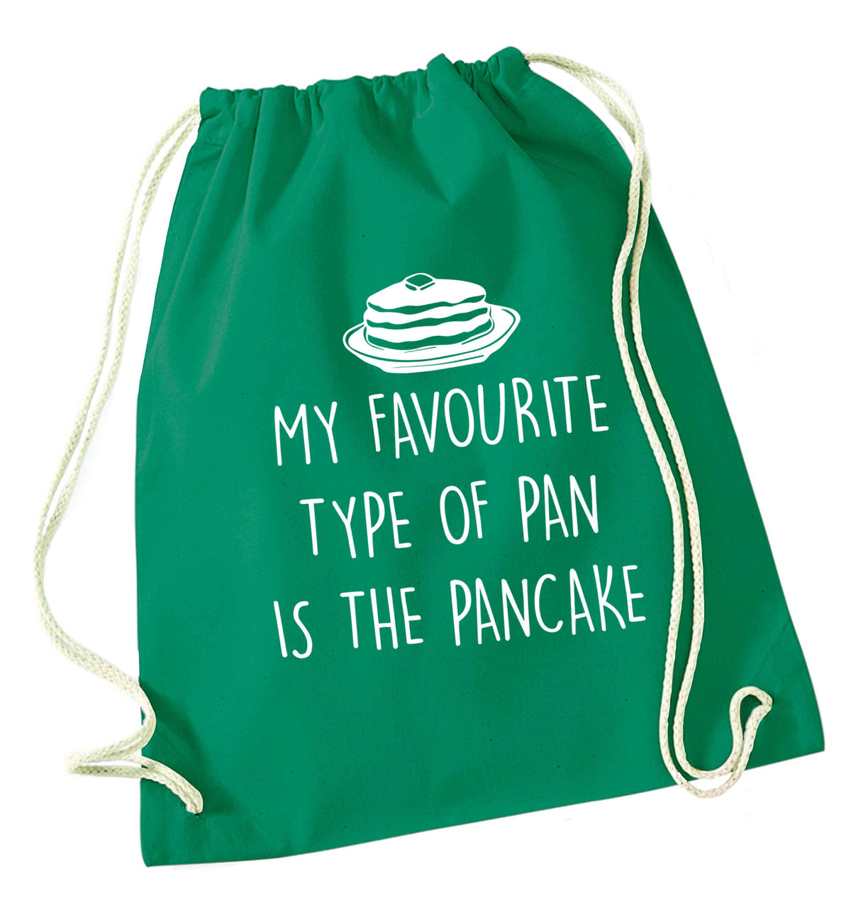 My favourite type of pan is the pancake green drawstring bag