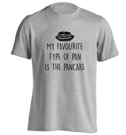 My favourite type of pan is the pancake adults unisex grey Tshirt 2XL