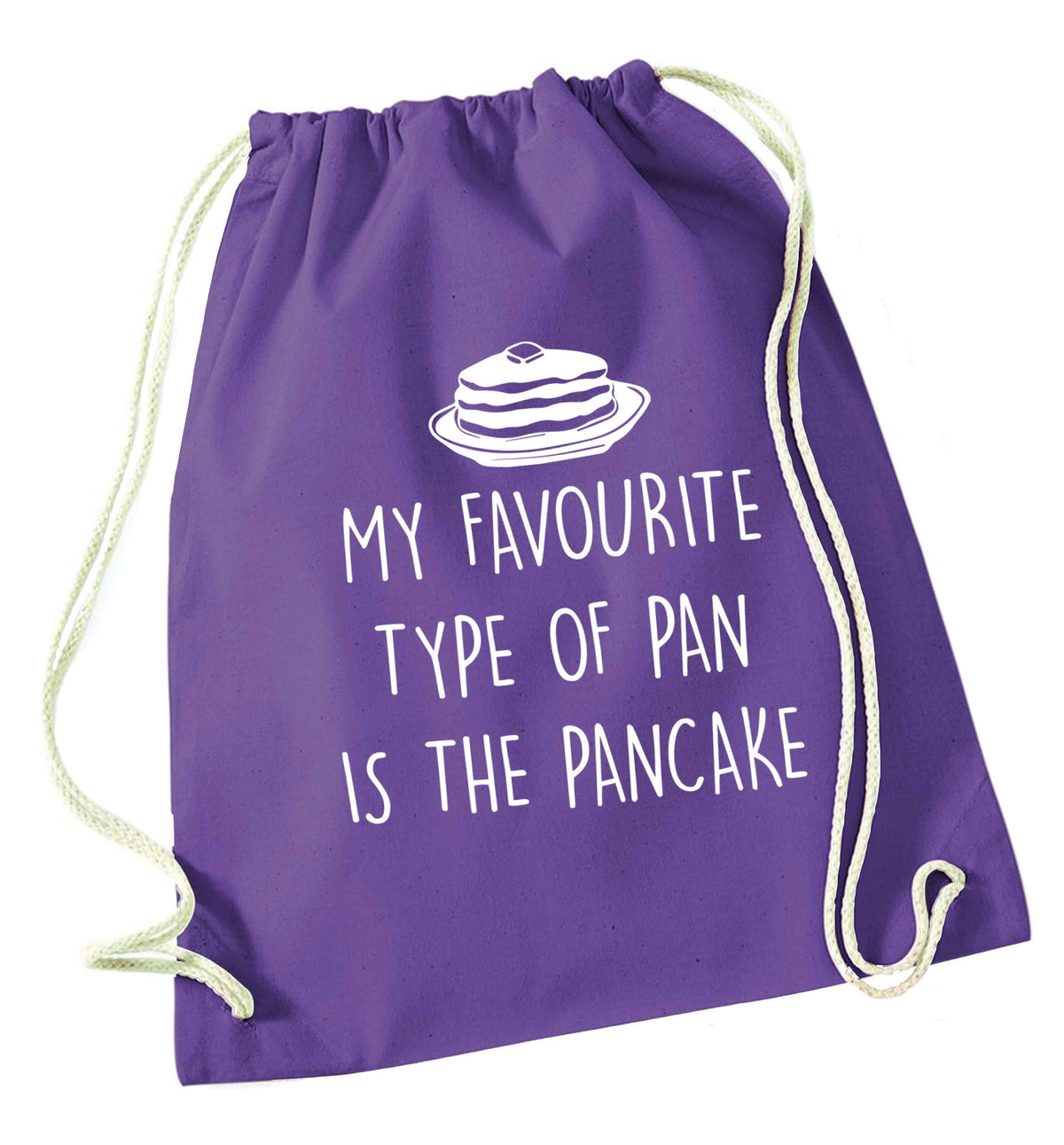 My favourite type of pan is the pancake purple drawstring bag