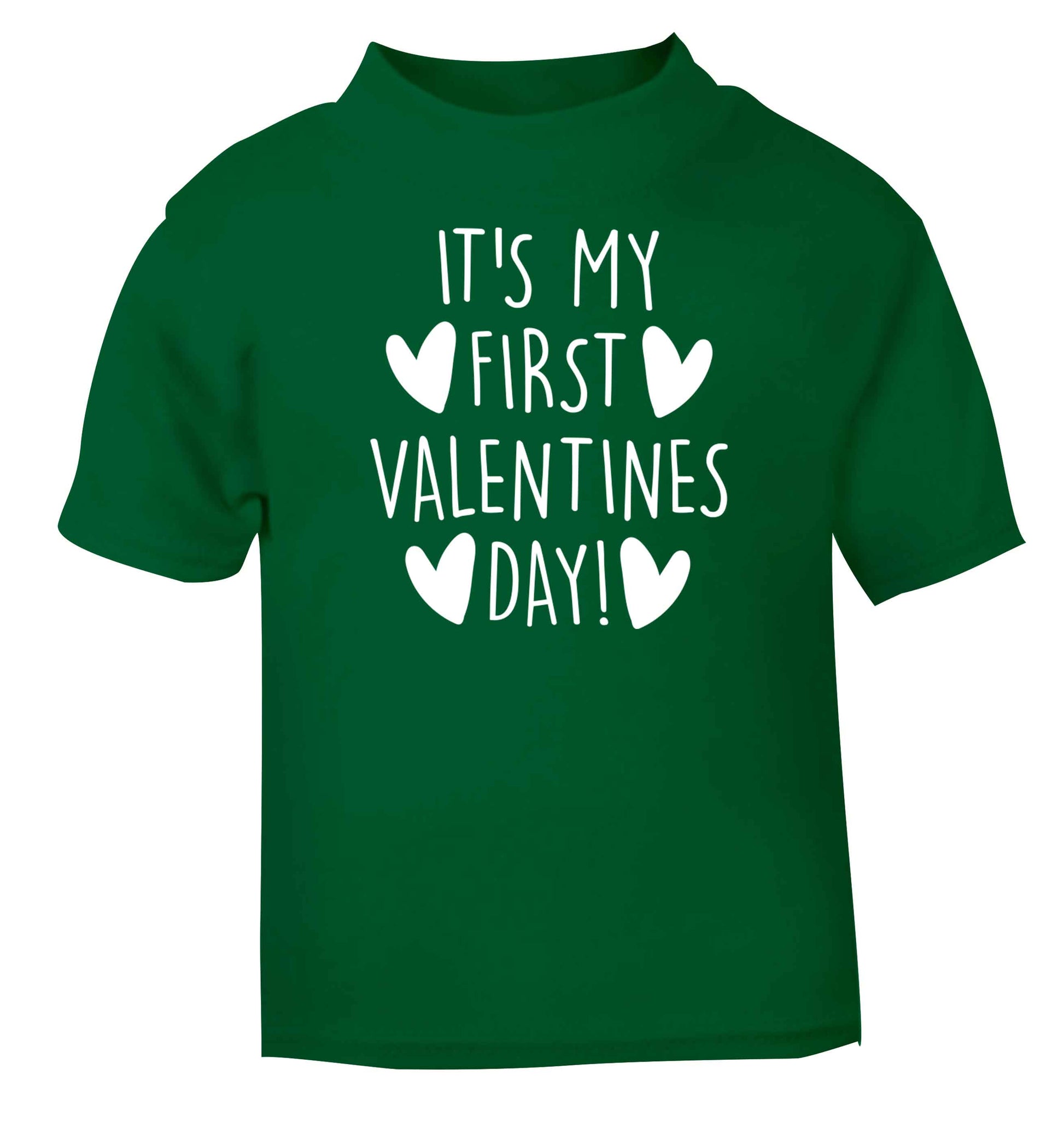 It's my first valentines day! green baby toddler Tshirt 2 Years