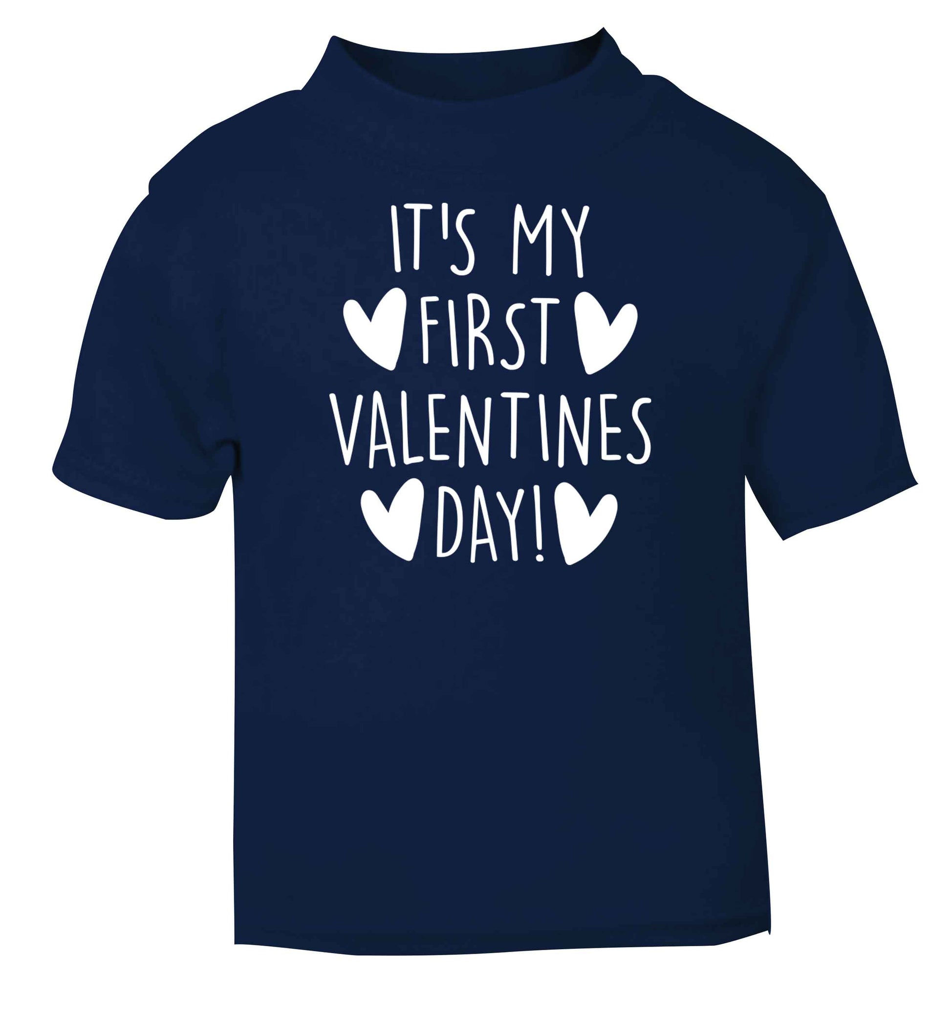 It's my first valentines day! navy baby toddler Tshirt 2 Years