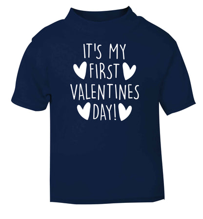 It's my first valentines day! navy baby toddler Tshirt 2 Years