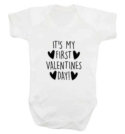 It's my first valentines day! baby vest white 18-24 months