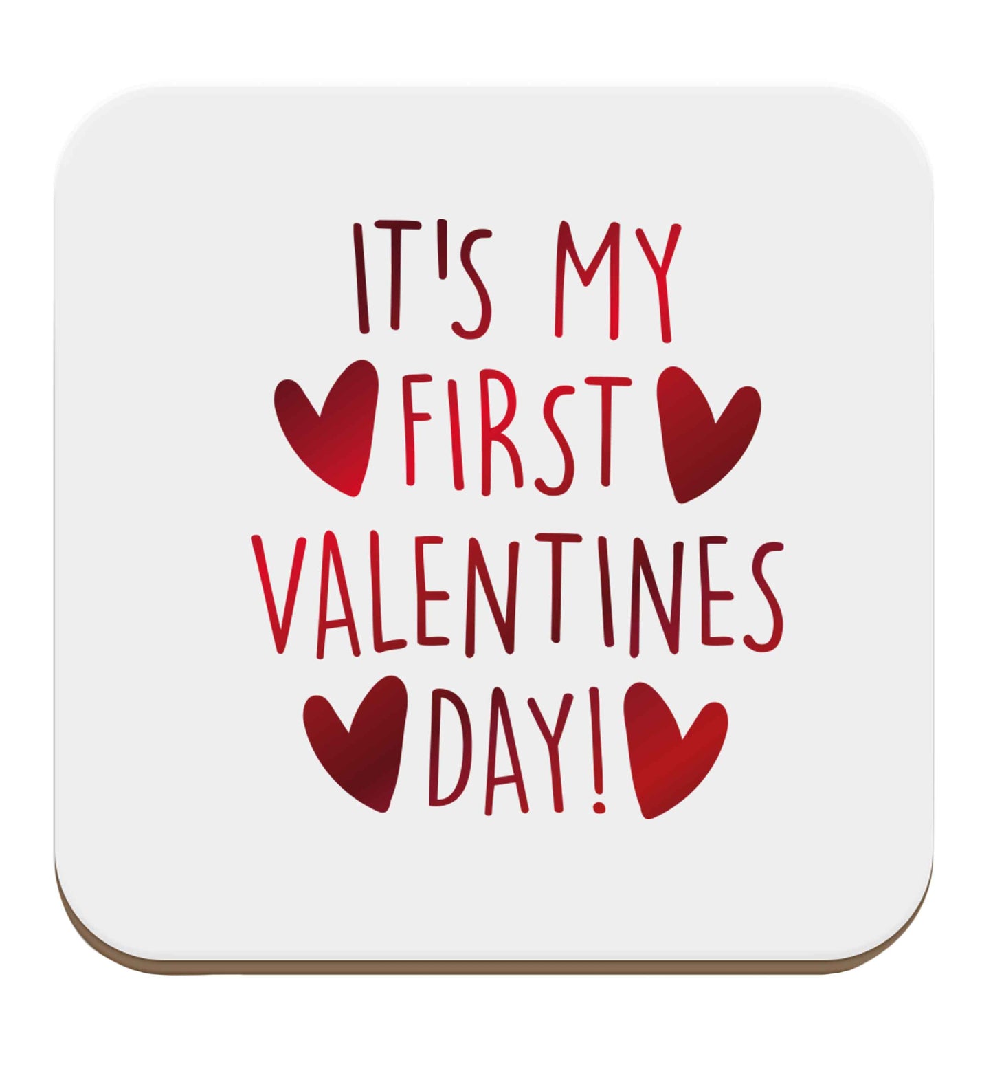 It's my first valentines day! set of four coasters