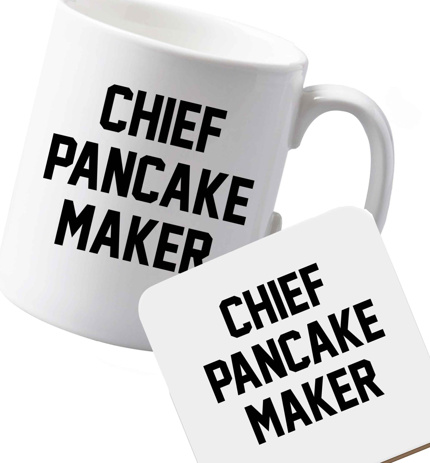 10 oz Ceramic mug and coaster Favourite Type Pan Pancake both sides