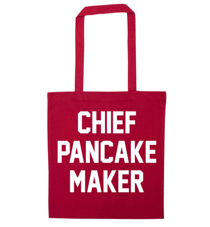 Chief pancake maker red tote bag
