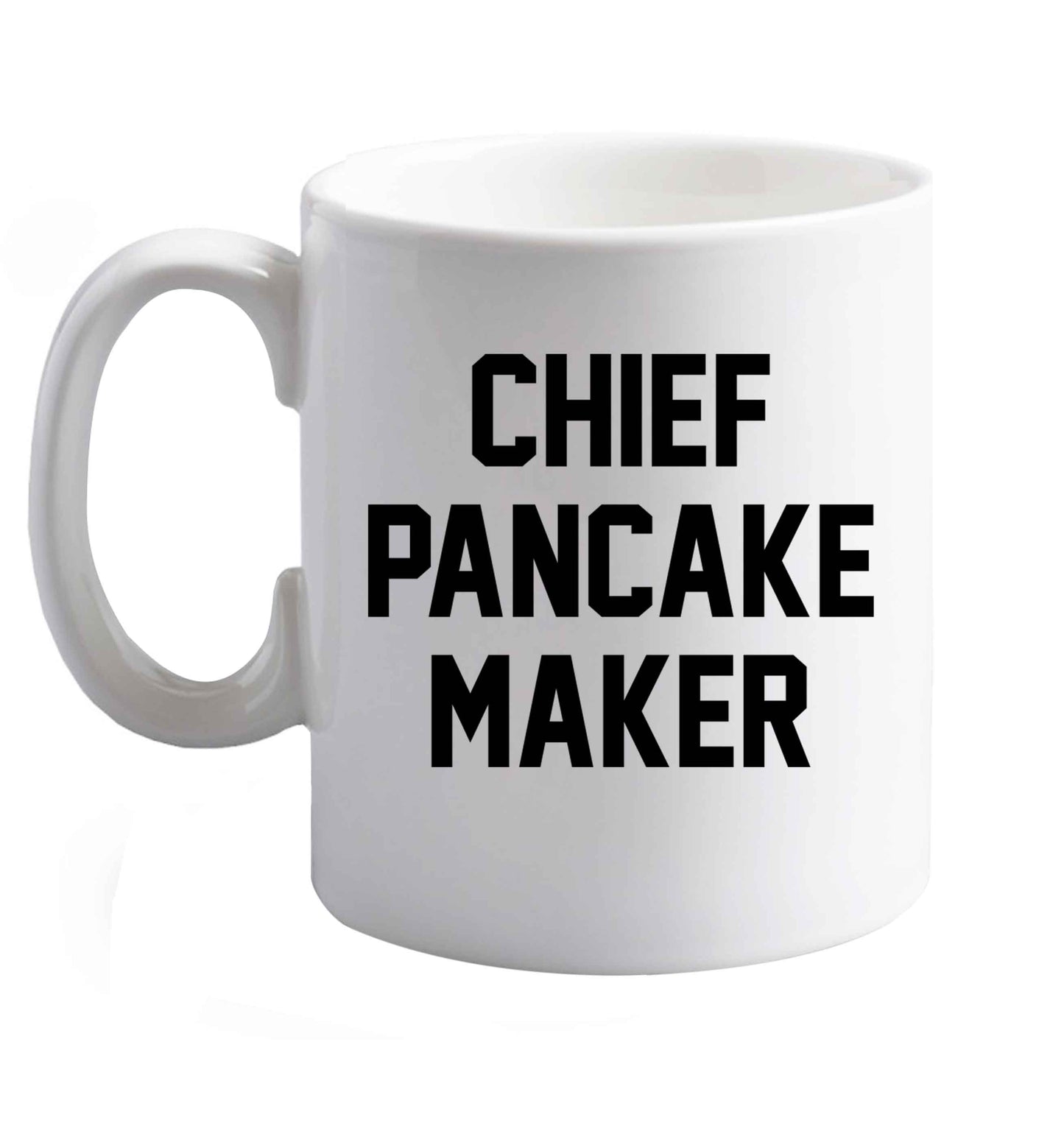 10 oz Favourite Type Pan Pancake ceramic mug right handed