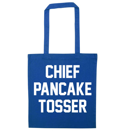 Chief pancake tosser blue tote bag