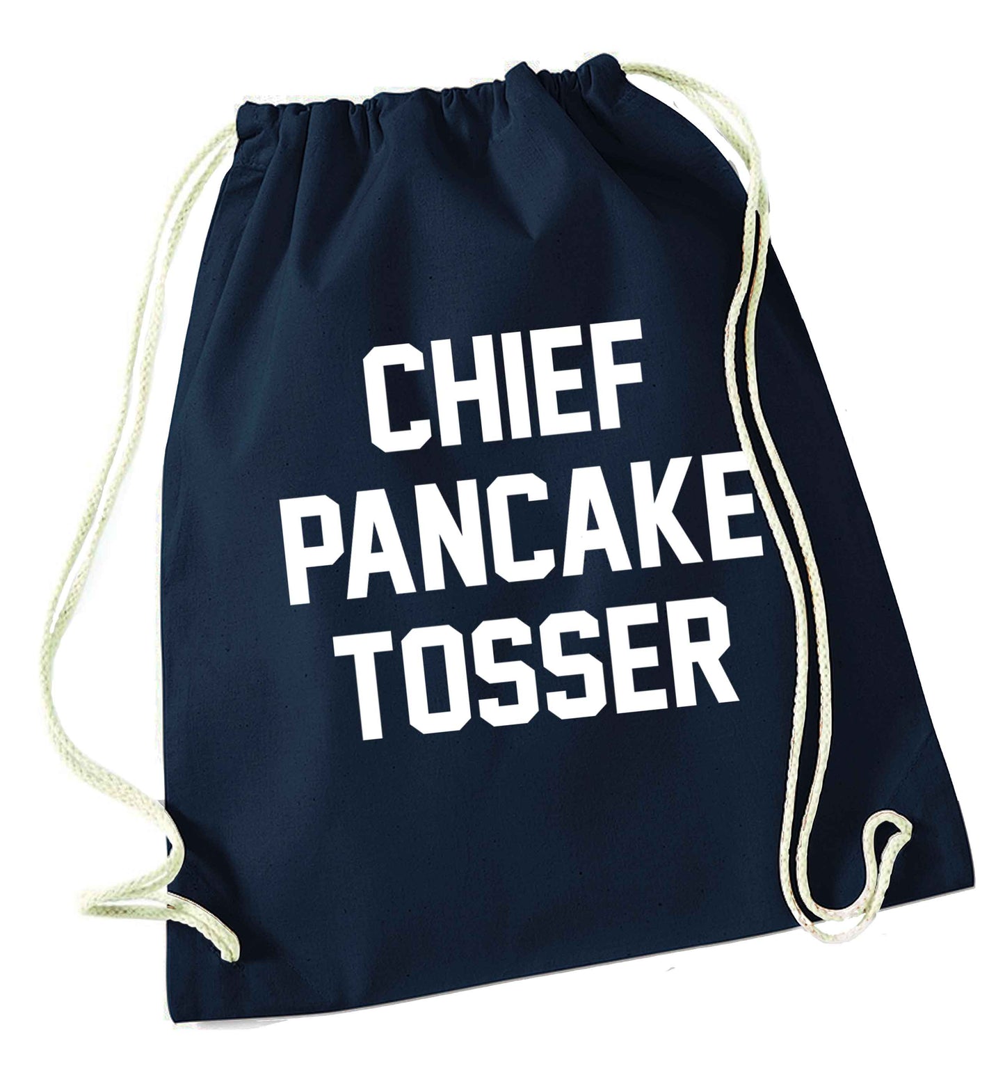 Chief pancake tosser navy drawstring bag