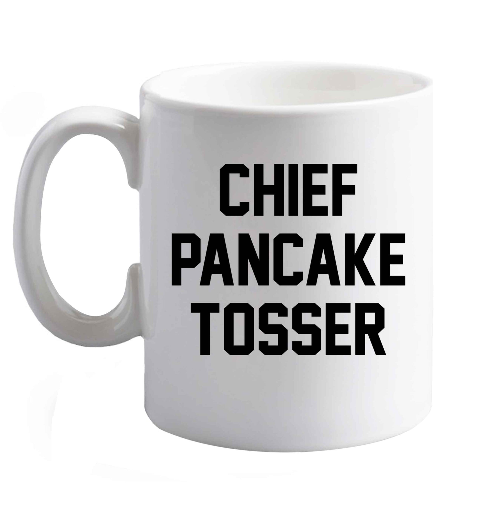 10 oz Favourite Type Pan Pancake ceramic mug right handed