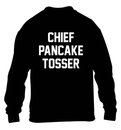 Happiness is pancakes children's black sweater 12-13 Years