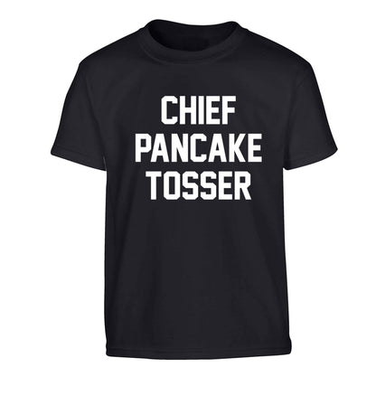 Happiness is pancakes Children's black Tshirt 12-13 Years