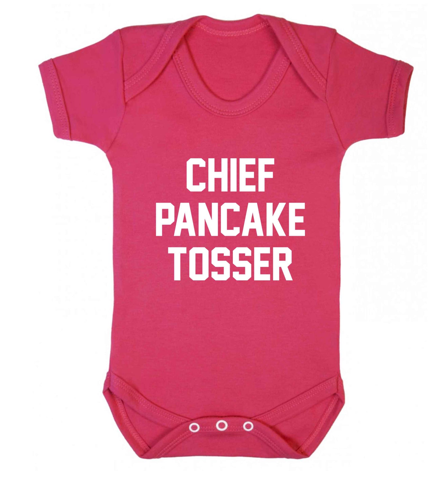 Happiness is pancakes baby vest dark pink 18-24 months